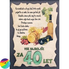 Leseni napis za 40 let - Grozdje